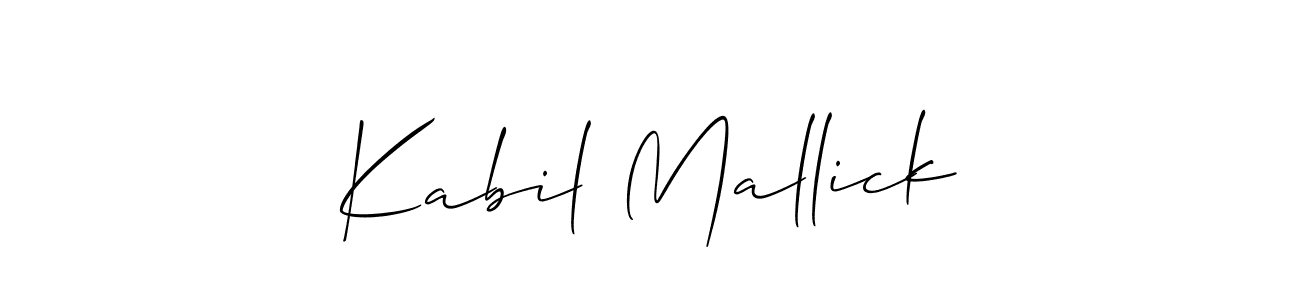 How to make Kabil Mallick name signature. Use Allison_Script style for creating short signs online. This is the latest handwritten sign. Kabil Mallick signature style 2 images and pictures png