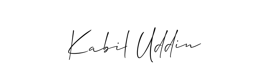 Create a beautiful signature design for name Kabil Uddin. With this signature (Allison_Script) fonts, you can make a handwritten signature for free. Kabil Uddin signature style 2 images and pictures png