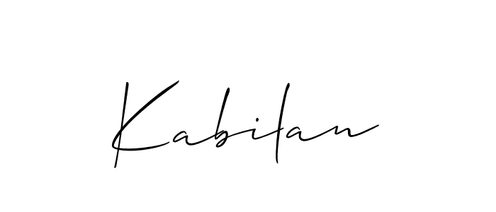 Use a signature maker to create a handwritten signature online. With this signature software, you can design (Allison_Script) your own signature for name Kabilan. Kabilan signature style 2 images and pictures png