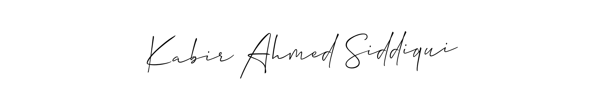 Use a signature maker to create a handwritten signature online. With this signature software, you can design (Allison_Script) your own signature for name Kabir Ahmed Siddiqui. Kabir Ahmed Siddiqui signature style 2 images and pictures png
