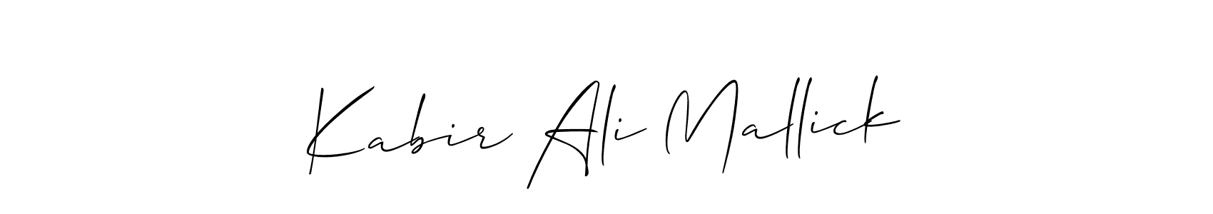 Use a signature maker to create a handwritten signature online. With this signature software, you can design (Allison_Script) your own signature for name Kabir Ali Mallick. Kabir Ali Mallick signature style 2 images and pictures png