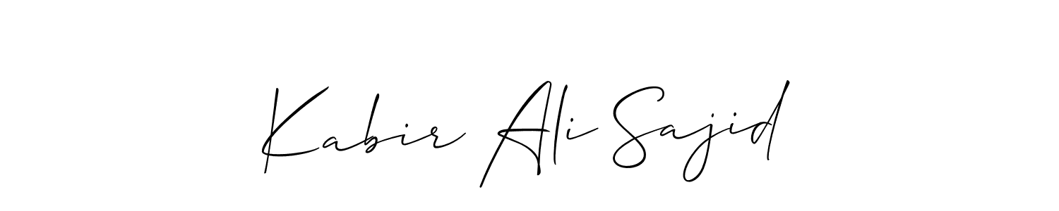 Create a beautiful signature design for name Kabir Ali Sajid. With this signature (Allison_Script) fonts, you can make a handwritten signature for free. Kabir Ali Sajid signature style 2 images and pictures png