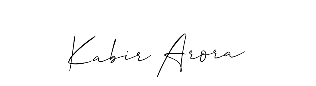 Use a signature maker to create a handwritten signature online. With this signature software, you can design (Allison_Script) your own signature for name Kabir Arora. Kabir Arora signature style 2 images and pictures png