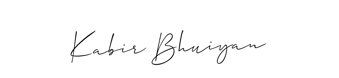 How to make Kabir Bhuiyan name signature. Use Allison_Script style for creating short signs online. This is the latest handwritten sign. Kabir Bhuiyan signature style 2 images and pictures png