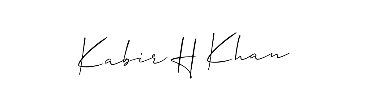 You should practise on your own different ways (Allison_Script) to write your name (Kabir H Khan) in signature. don't let someone else do it for you. Kabir H Khan signature style 2 images and pictures png