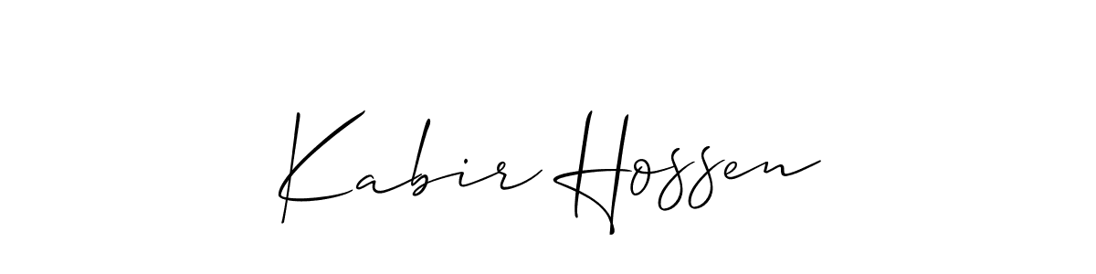 Allison_Script is a professional signature style that is perfect for those who want to add a touch of class to their signature. It is also a great choice for those who want to make their signature more unique. Get Kabir Hossen name to fancy signature for free. Kabir Hossen signature style 2 images and pictures png
