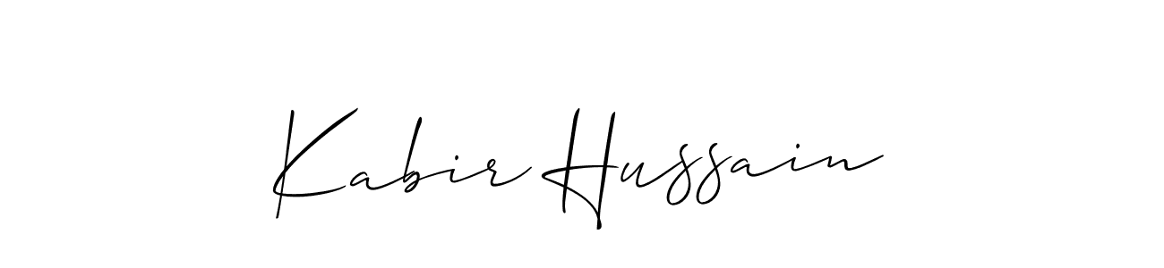 Design your own signature with our free online signature maker. With this signature software, you can create a handwritten (Allison_Script) signature for name Kabir Hussain. Kabir Hussain signature style 2 images and pictures png