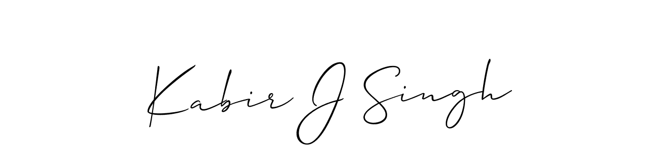 How to make Kabir J Singh signature? Allison_Script is a professional autograph style. Create handwritten signature for Kabir J Singh name. Kabir J Singh signature style 2 images and pictures png