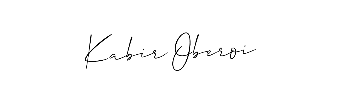 How to make Kabir Oberoi name signature. Use Allison_Script style for creating short signs online. This is the latest handwritten sign. Kabir Oberoi signature style 2 images and pictures png