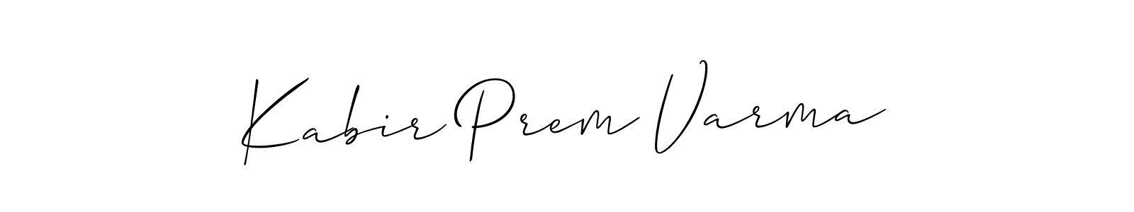 Design your own signature with our free online signature maker. With this signature software, you can create a handwritten (Allison_Script) signature for name Kabir Prem Varma. Kabir Prem Varma signature style 2 images and pictures png