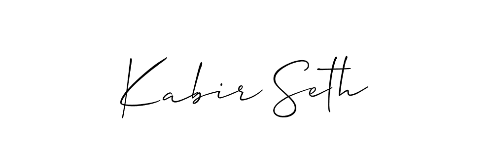 Allison_Script is a professional signature style that is perfect for those who want to add a touch of class to their signature. It is also a great choice for those who want to make their signature more unique. Get Kabir Seth name to fancy signature for free. Kabir Seth signature style 2 images and pictures png