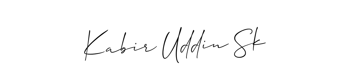 You should practise on your own different ways (Allison_Script) to write your name (Kabir Uddin Sk) in signature. don't let someone else do it for you. Kabir Uddin Sk signature style 2 images and pictures png