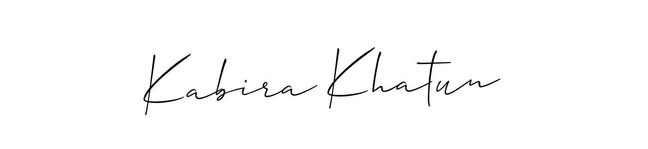 Create a beautiful signature design for name Kabira Khatun. With this signature (Allison_Script) fonts, you can make a handwritten signature for free. Kabira Khatun signature style 2 images and pictures png