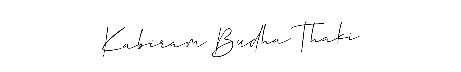 Make a beautiful signature design for name Kabiram Budha Thaki. With this signature (Allison_Script) style, you can create a handwritten signature for free. Kabiram Budha Thaki signature style 2 images and pictures png