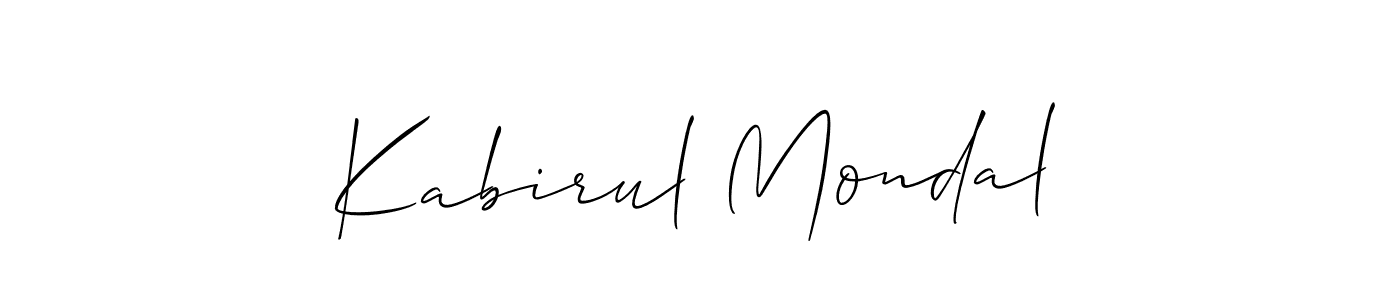 Make a beautiful signature design for name Kabirul Mondal. With this signature (Allison_Script) style, you can create a handwritten signature for free. Kabirul Mondal signature style 2 images and pictures png