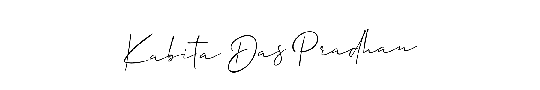 Allison_Script is a professional signature style that is perfect for those who want to add a touch of class to their signature. It is also a great choice for those who want to make their signature more unique. Get Kabita Das Pradhan name to fancy signature for free. Kabita Das Pradhan signature style 2 images and pictures png