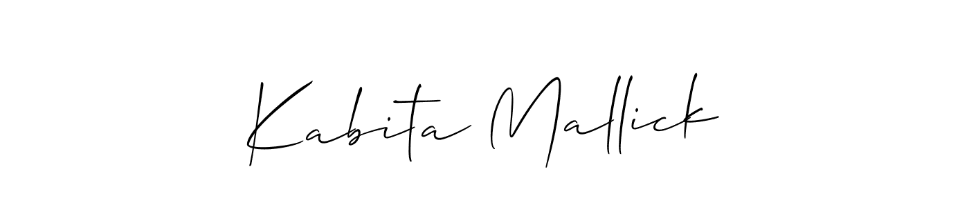 Use a signature maker to create a handwritten signature online. With this signature software, you can design (Allison_Script) your own signature for name Kabita Mallick. Kabita Mallick signature style 2 images and pictures png