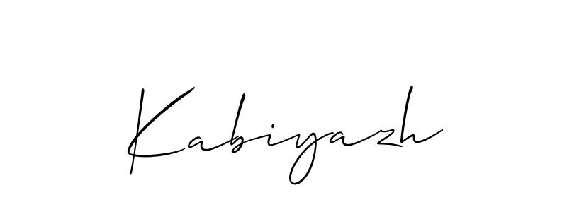 Use a signature maker to create a handwritten signature online. With this signature software, you can design (Allison_Script) your own signature for name Kabiyazh. Kabiyazh signature style 2 images and pictures png