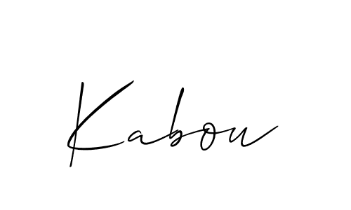 Design your own signature with our free online signature maker. With this signature software, you can create a handwritten (Allison_Script) signature for name Kabou. Kabou signature style 2 images and pictures png