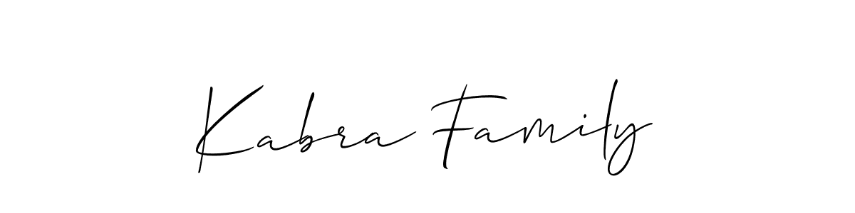 Use a signature maker to create a handwritten signature online. With this signature software, you can design (Allison_Script) your own signature for name Kabra Family. Kabra Family signature style 2 images and pictures png