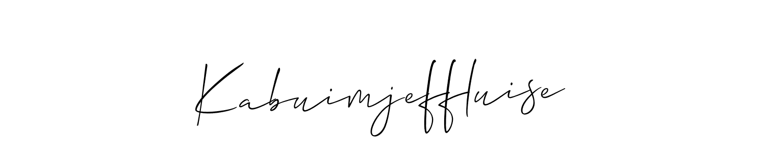 How to make Kabuimjeffluise name signature. Use Allison_Script style for creating short signs online. This is the latest handwritten sign. Kabuimjeffluise signature style 2 images and pictures png