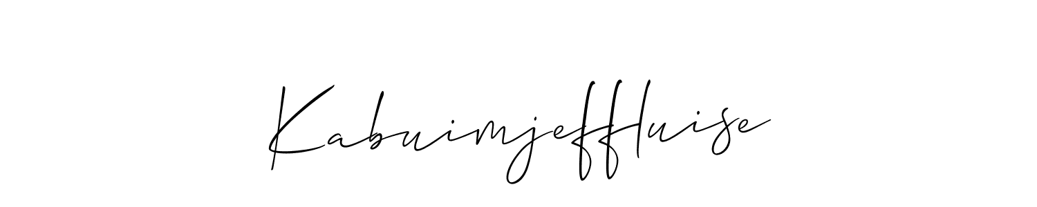 How to make Kabuimjeffluise name signature. Use Allison_Script style for creating short signs online. This is the latest handwritten sign. Kabuimjeffluise signature style 2 images and pictures png