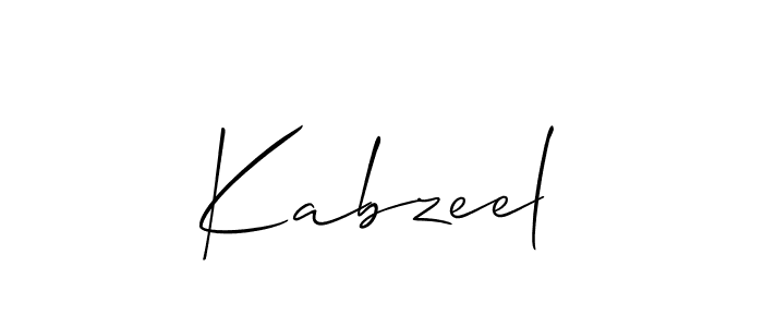 Allison_Script is a professional signature style that is perfect for those who want to add a touch of class to their signature. It is also a great choice for those who want to make their signature more unique. Get Kabzeel name to fancy signature for free. Kabzeel signature style 2 images and pictures png