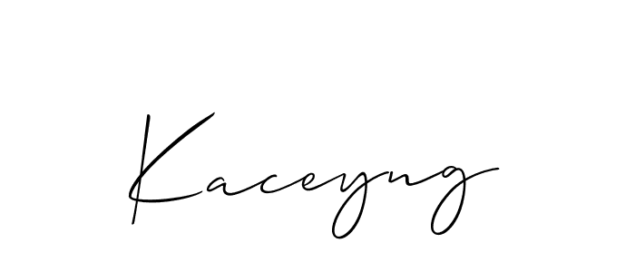 Allison_Script is a professional signature style that is perfect for those who want to add a touch of class to their signature. It is also a great choice for those who want to make their signature more unique. Get Kaceyng name to fancy signature for free. Kaceyng signature style 2 images and pictures png