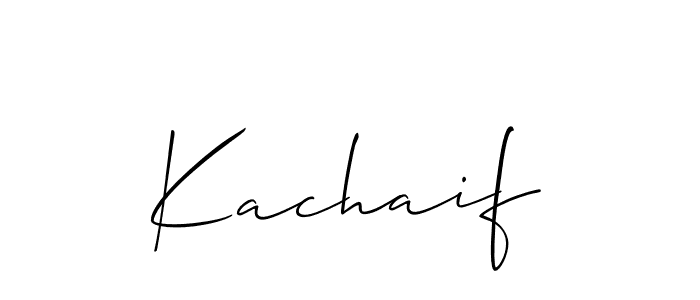 Use a signature maker to create a handwritten signature online. With this signature software, you can design (Allison_Script) your own signature for name Kachaif. Kachaif signature style 2 images and pictures png