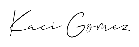 A timeless handwritten aesthetic for Kaci Gomez. The Allison_Script font gives your signature a handcrafted feel with natural curves. Kaci Gomez signature style 2 images and pictures png