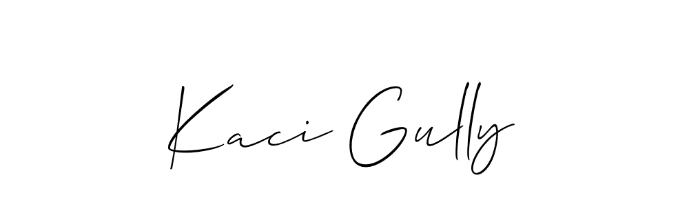 Create a beautiful signature design for name Kaci Gully. With this signature (Allison_Script) fonts, you can make a handwritten signature for free. Kaci Gully signature style 2 images and pictures png