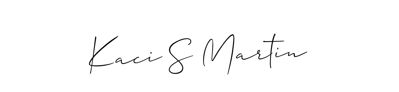 How to make Kaci S Martin name signature. Use Allison_Script style for creating short signs online. This is the latest handwritten sign. Kaci S Martin signature style 2 images and pictures png