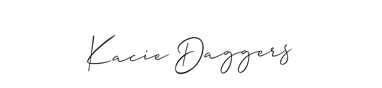 Allison_Script is a professional signature style that is perfect for those who want to add a touch of class to their signature. It is also a great choice for those who want to make their signature more unique. Get Kacie Daggers name to fancy signature for free. Kacie Daggers signature style 2 images and pictures png
