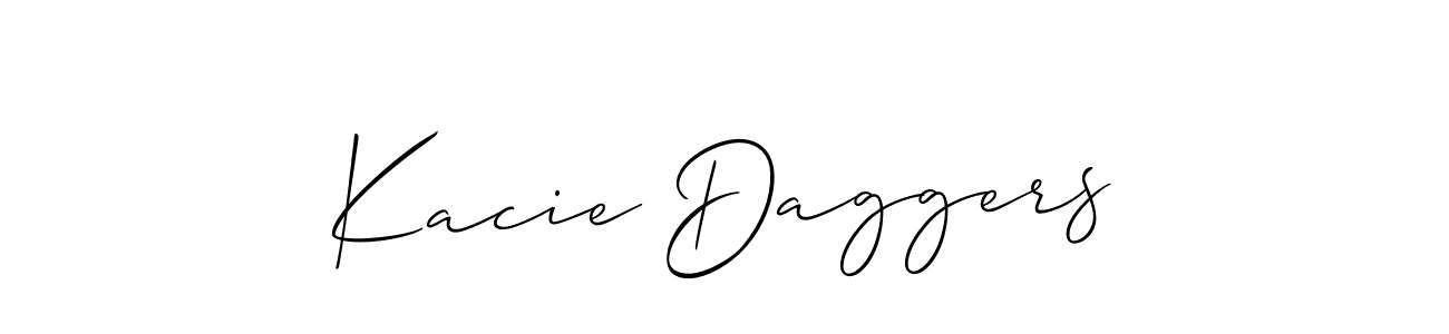 You can use this online signature creator to create a handwritten signature for the name Kacie Daggers. This is the best online autograph maker. Kacie Daggers signature style 2 images and pictures png