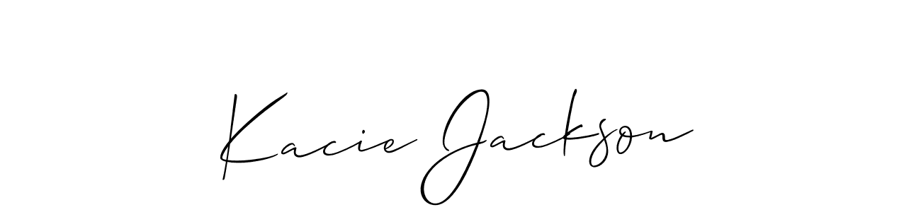 The best way (Allison_Script) to make a short signature is to pick only two or three words in your name. The name Kacie Jackson include a total of six letters. For converting this name. Kacie Jackson signature style 2 images and pictures png