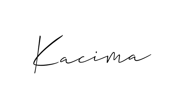 Use a signature maker to create a handwritten signature online. With this signature software, you can design (Allison_Script) your own signature for name Kacima. Kacima signature style 2 images and pictures png