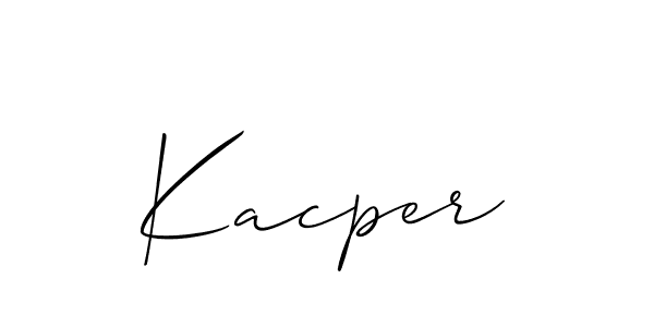 if you are searching for the best signature style for your name Kacper. so please give up your signature search. here we have designed multiple signature styles  using Allison_Script. Kacper signature style 2 images and pictures png