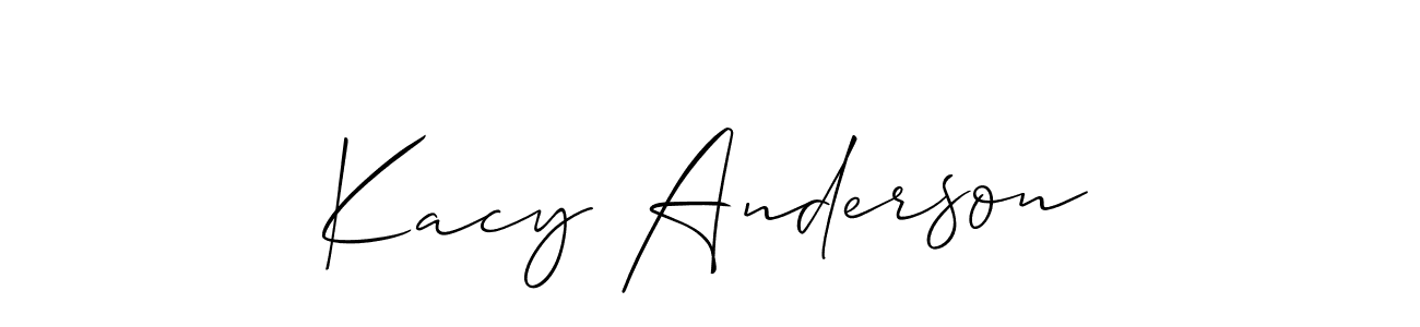 Allison_Script is a professional signature style that is perfect for those who want to add a touch of class to their signature. It is also a great choice for those who want to make their signature more unique. Get Kacy Anderson name to fancy signature for free. Kacy Anderson signature style 2 images and pictures png