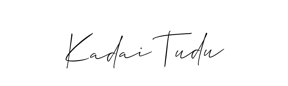 Make a beautiful signature design for name Kadai Tudu. With this signature (Allison_Script) style, you can create a handwritten signature for free. Kadai Tudu signature style 2 images and pictures png