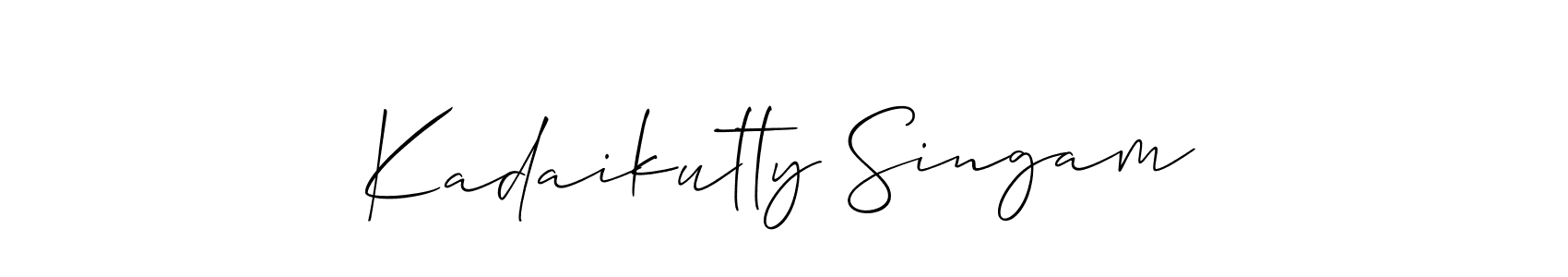Also we have Kadaikutty Singam name is the best signature style. Create professional handwritten signature collection using Allison_Script autograph style. Kadaikutty Singam signature style 2 images and pictures png