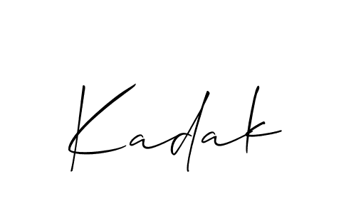 Design your own signature with our free online signature maker. With this signature software, you can create a handwritten (Allison_Script) signature for name Kadak. Kadak signature style 2 images and pictures png