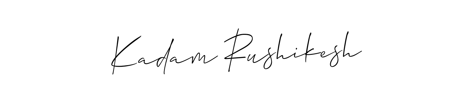 Allison_Script is a professional signature style that is perfect for those who want to add a touch of class to their signature. It is also a great choice for those who want to make their signature more unique. Get Kadam Rushikesh name to fancy signature for free. Kadam Rushikesh signature style 2 images and pictures png