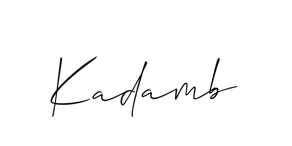 Use a signature maker to create a handwritten signature online. With this signature software, you can design (Allison_Script) your own signature for name Kadamb. Kadamb signature style 2 images and pictures png