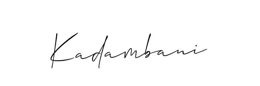 The best way (Allison_Script) to make a short signature is to pick only two or three words in your name. The name Kadambani include a total of six letters. For converting this name. Kadambani signature style 2 images and pictures png