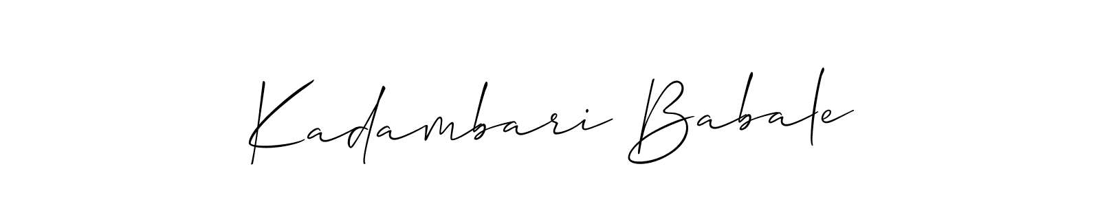 Design your own signature with our free online signature maker. With this signature software, you can create a handwritten (Allison_Script) signature for name Kadambari Babale. Kadambari Babale signature style 2 images and pictures png