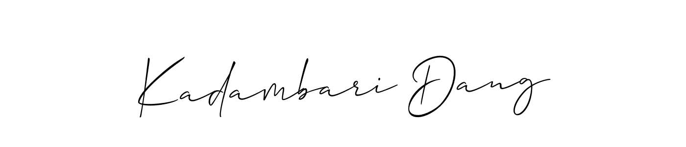 How to make Kadambari Dang name signature. Use Allison_Script style for creating short signs online. This is the latest handwritten sign. Kadambari Dang signature style 2 images and pictures png