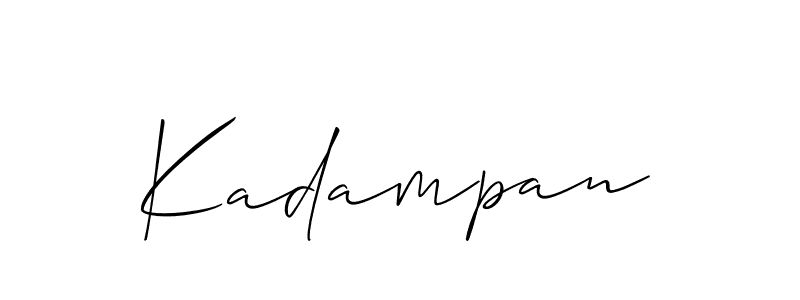 if you are searching for the best signature style for your name Kadampan. so please give up your signature search. here we have designed multiple signature styles  using Allison_Script. Kadampan signature style 2 images and pictures png