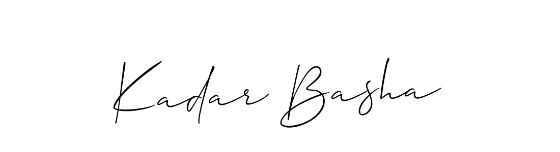 Create a beautiful signature design for name Kadar Basha. With this signature (Allison_Script) fonts, you can make a handwritten signature for free. Kadar Basha signature style 2 images and pictures png