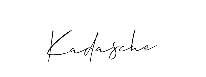 Design your own signature with our free online signature maker. With this signature software, you can create a handwritten (Allison_Script) signature for name Kadasche. Kadasche signature style 2 images and pictures png