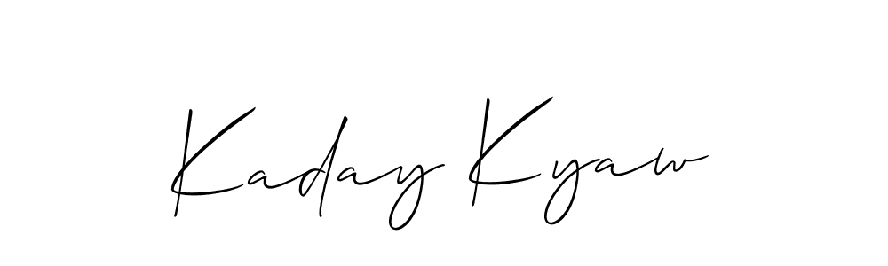 Make a beautiful signature design for name Kaday Kyaw. With this signature (Allison_Script) style, you can create a handwritten signature for free. Kaday Kyaw signature style 2 images and pictures png